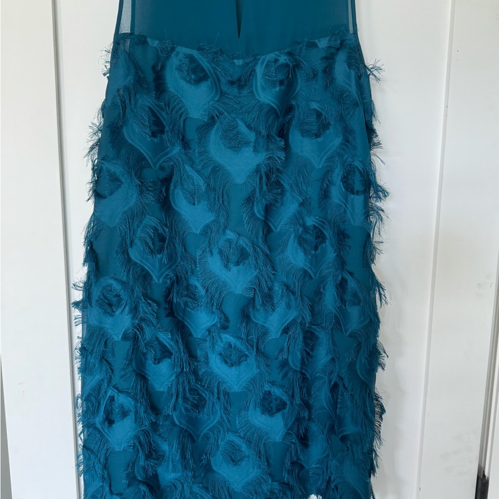 Michael Kors sz 14 Teal peacock blue cocktail dress - Picture 4 of 4